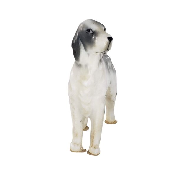 Vintage Miniature English Setter Dog Figurine 2" Grey & White Ceramic Spotted - Picture 3 of 8